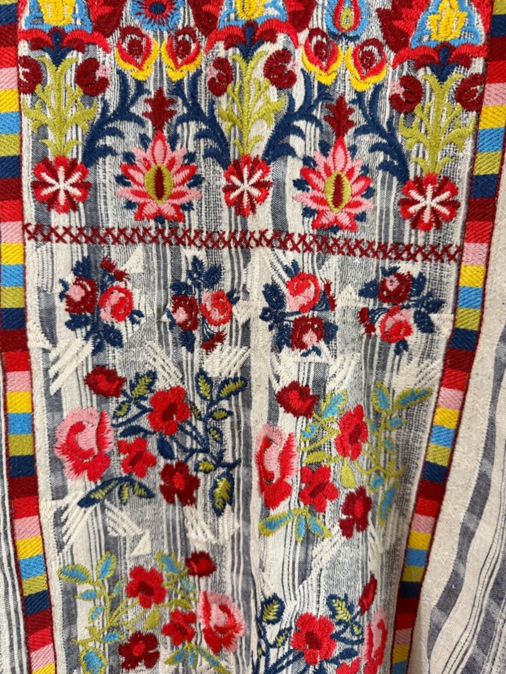 ivy jane Multicolor Embroidered Striped Boho Blouse - Picture 2 of 2
